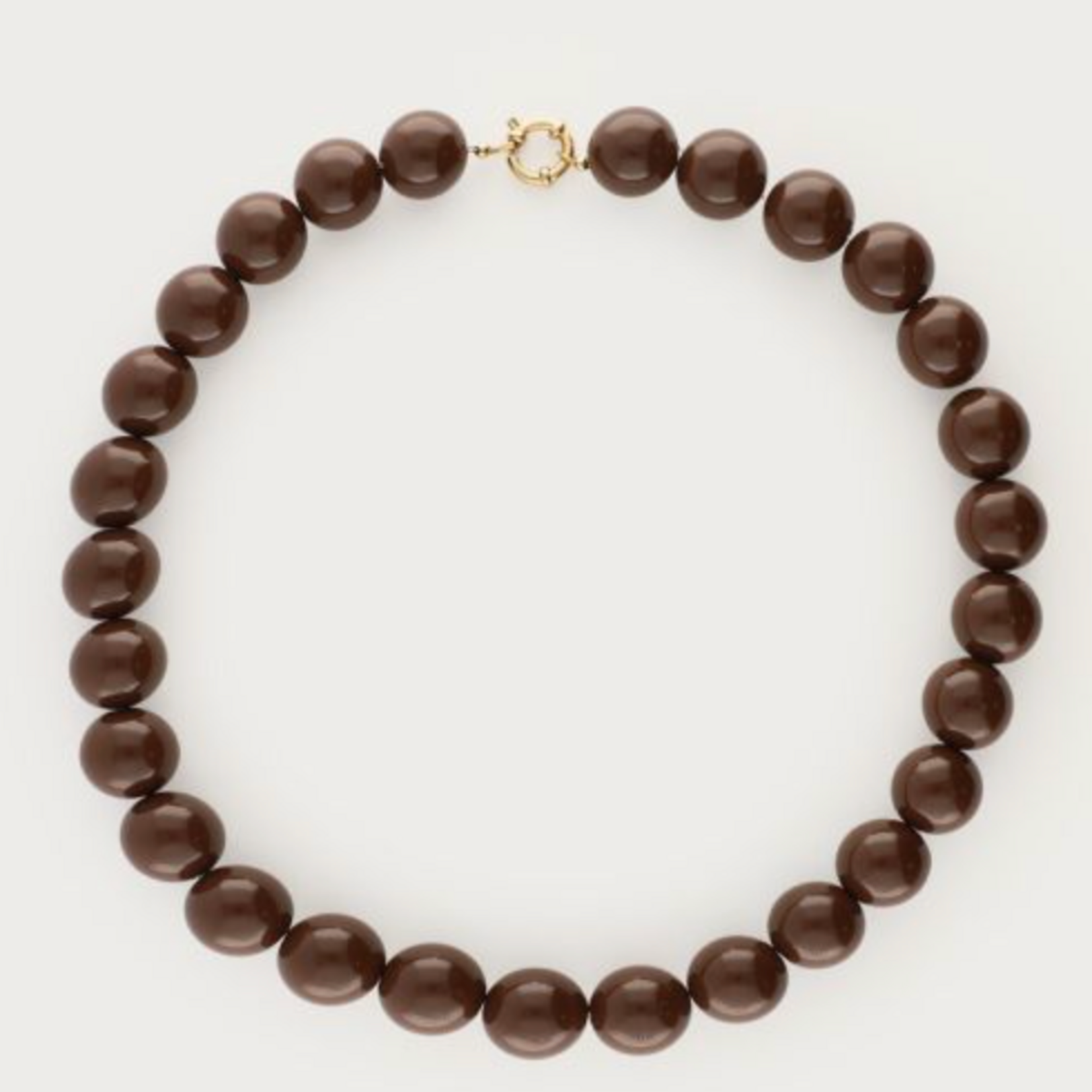 MY JEWELLERY MY JEWELLERY - Bruine statement ketting met ronde kralen