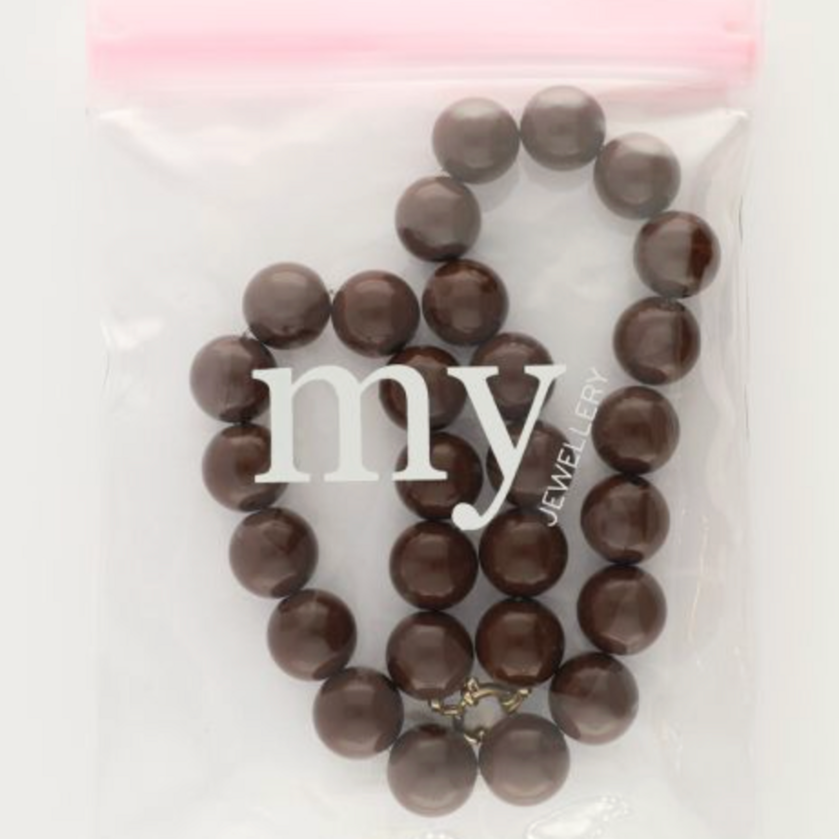 MY JEWELLERY MY JEWELLERY - Bruine statement ketting met ronde kralen