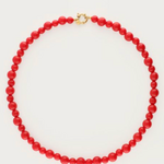 MY JEWELLERY MY JEWELLERY - Rode ketting met kralen met gouden sluiting