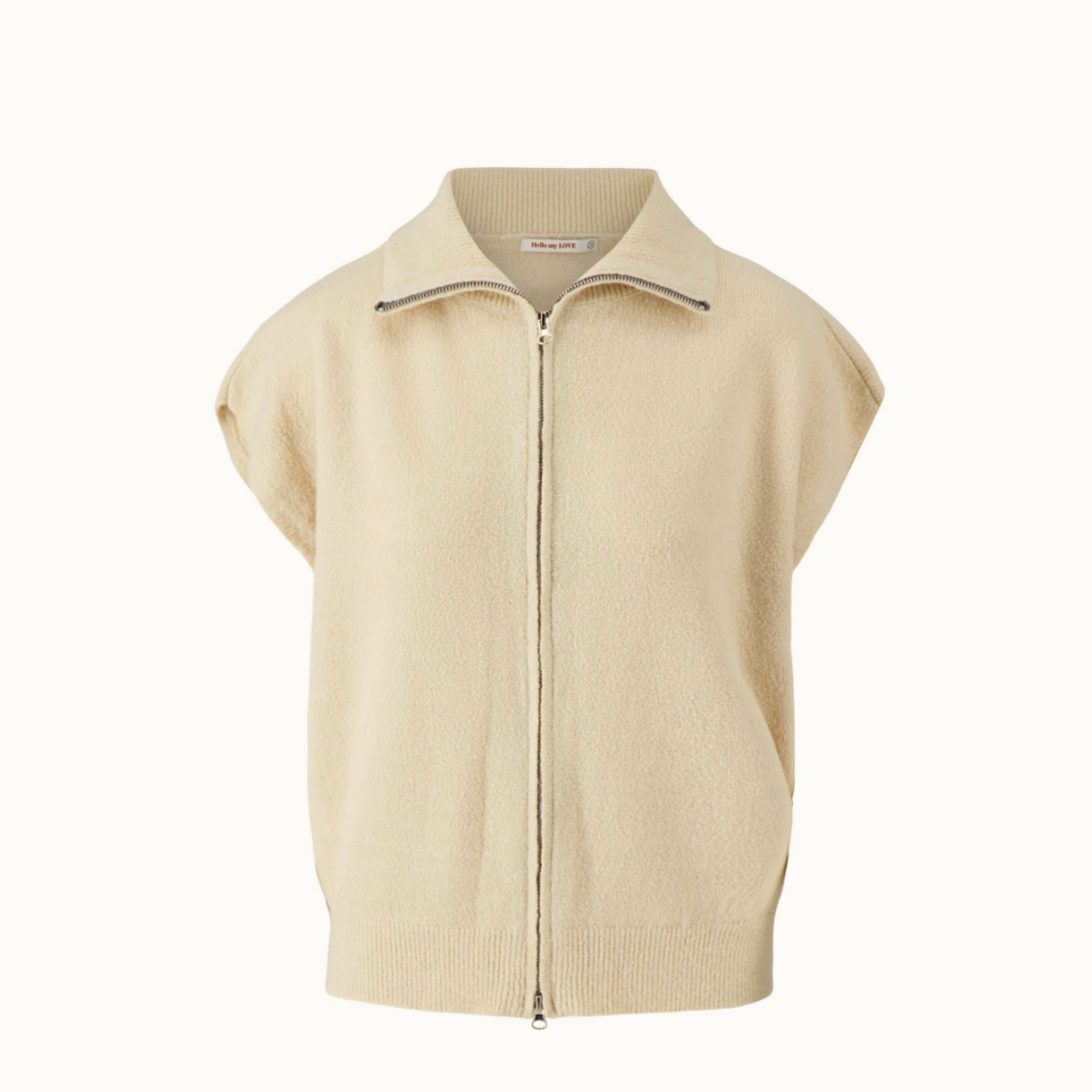 ZUSSS ZUSSS - Mouwloos vestje met rits beige