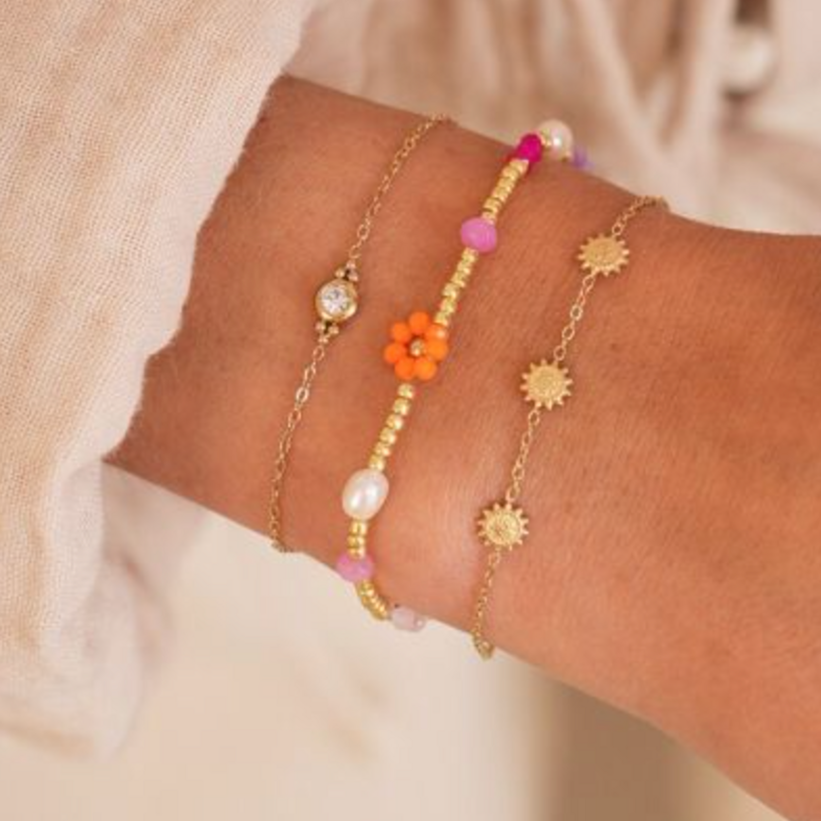 MY JEWELLERY MY JEWELLERY - Armband met stras steen goud