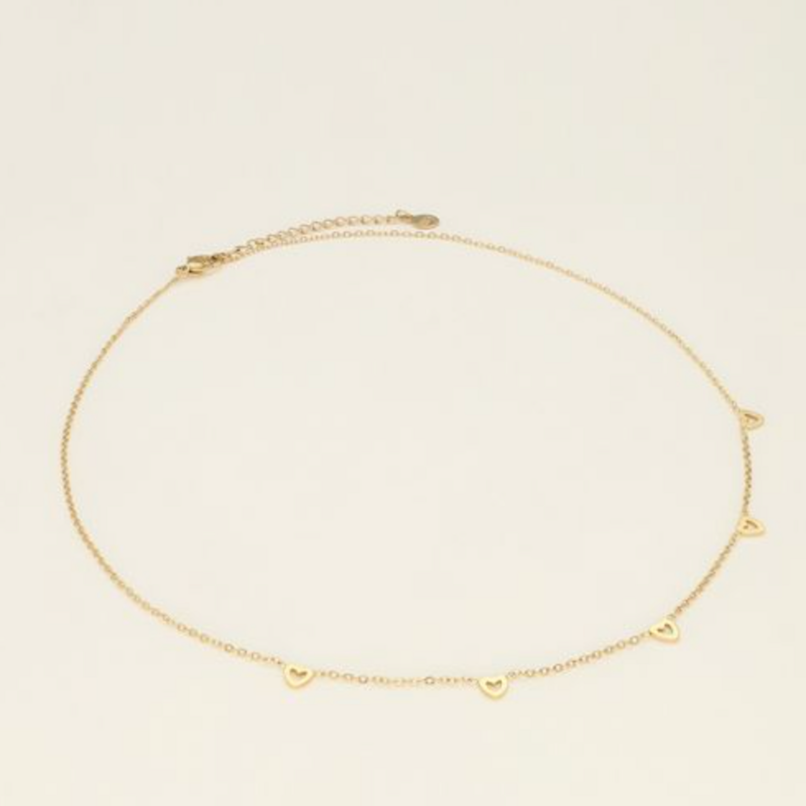 MY JEWELLERY MY JEWELLERY - Ketting met kleine open hartjes goud