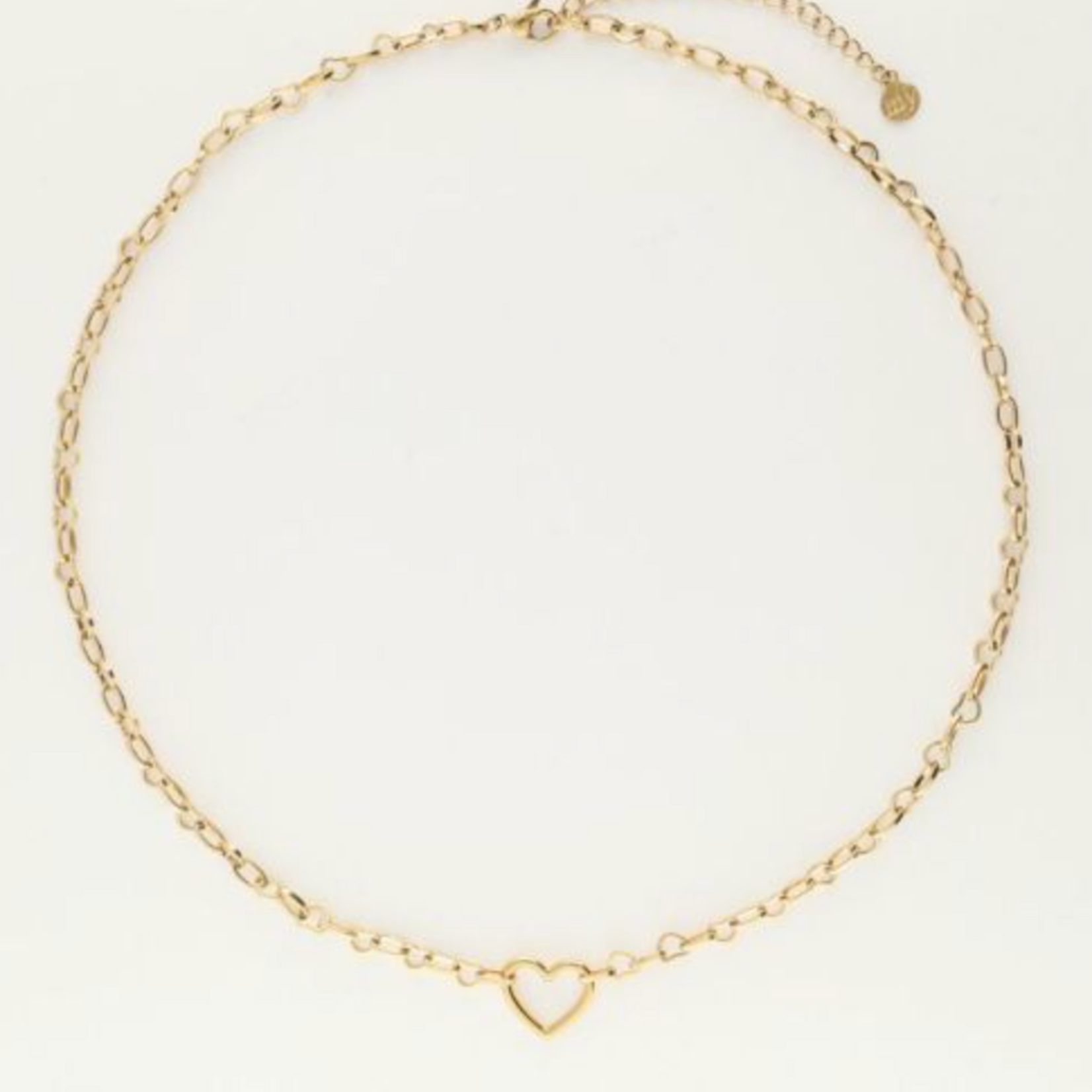 MY JEWELLERY MY JEWELLERY - Schakelketting met klein open hart bedel goud