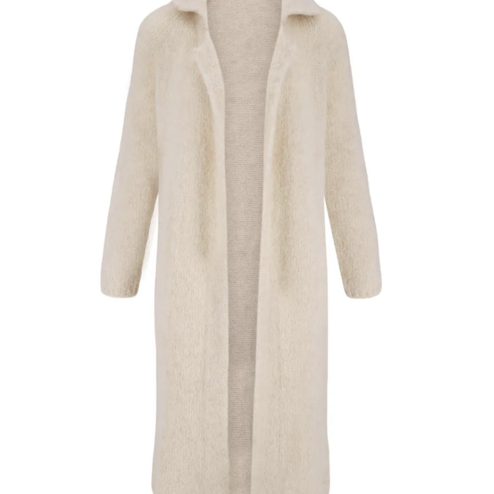 ZUSSS ZUSSS - Lang vest met reverkraag zand