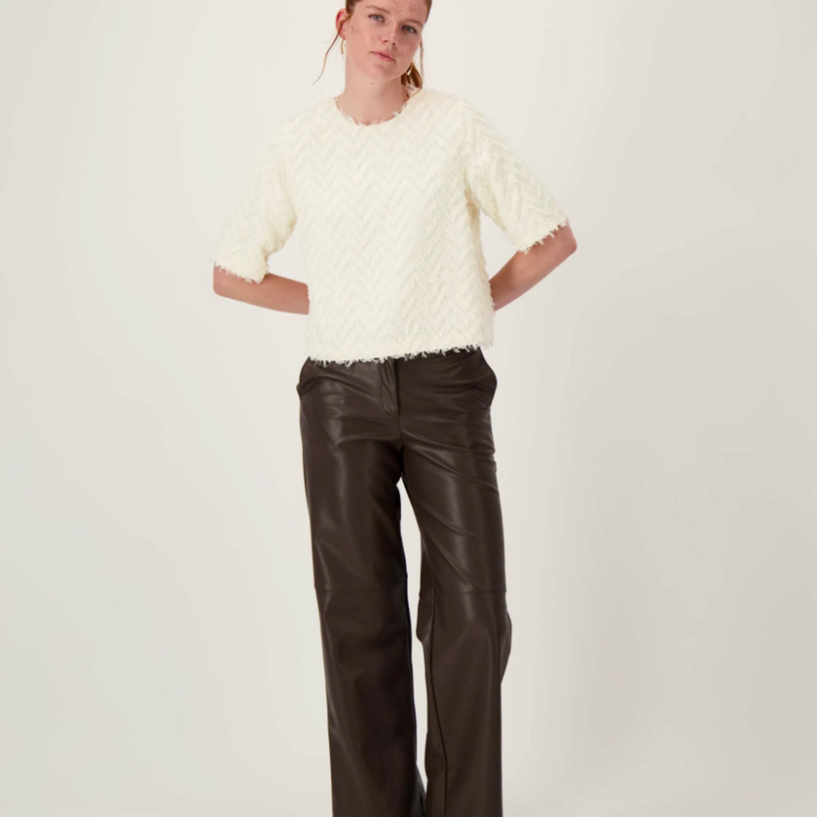 ZUSSS ZUSSS - Feather jacquard top