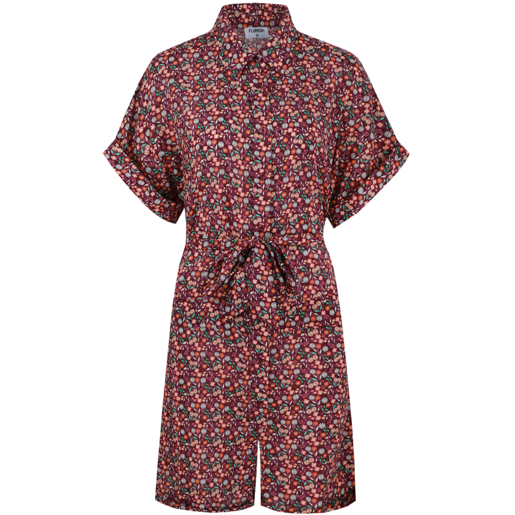 FLURESK FLURESK - Playsuit lysandra deep purple.shamrock green maat 44