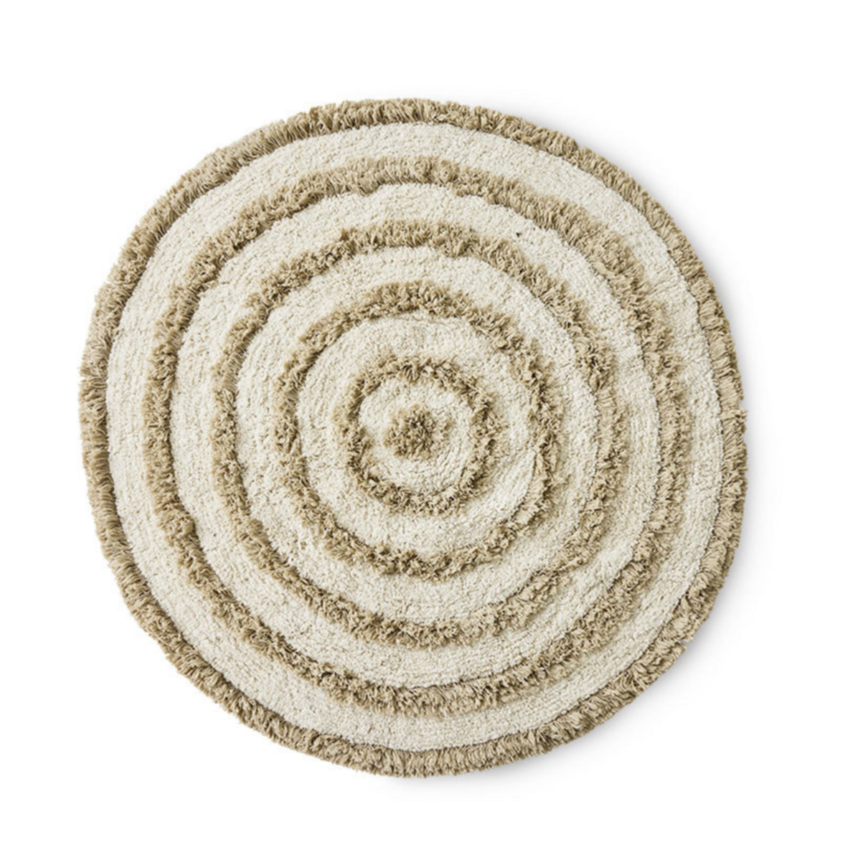 HKLIVING HKLIVING  - Ronde badmat crème wit 120cm doorsnede TTK3117