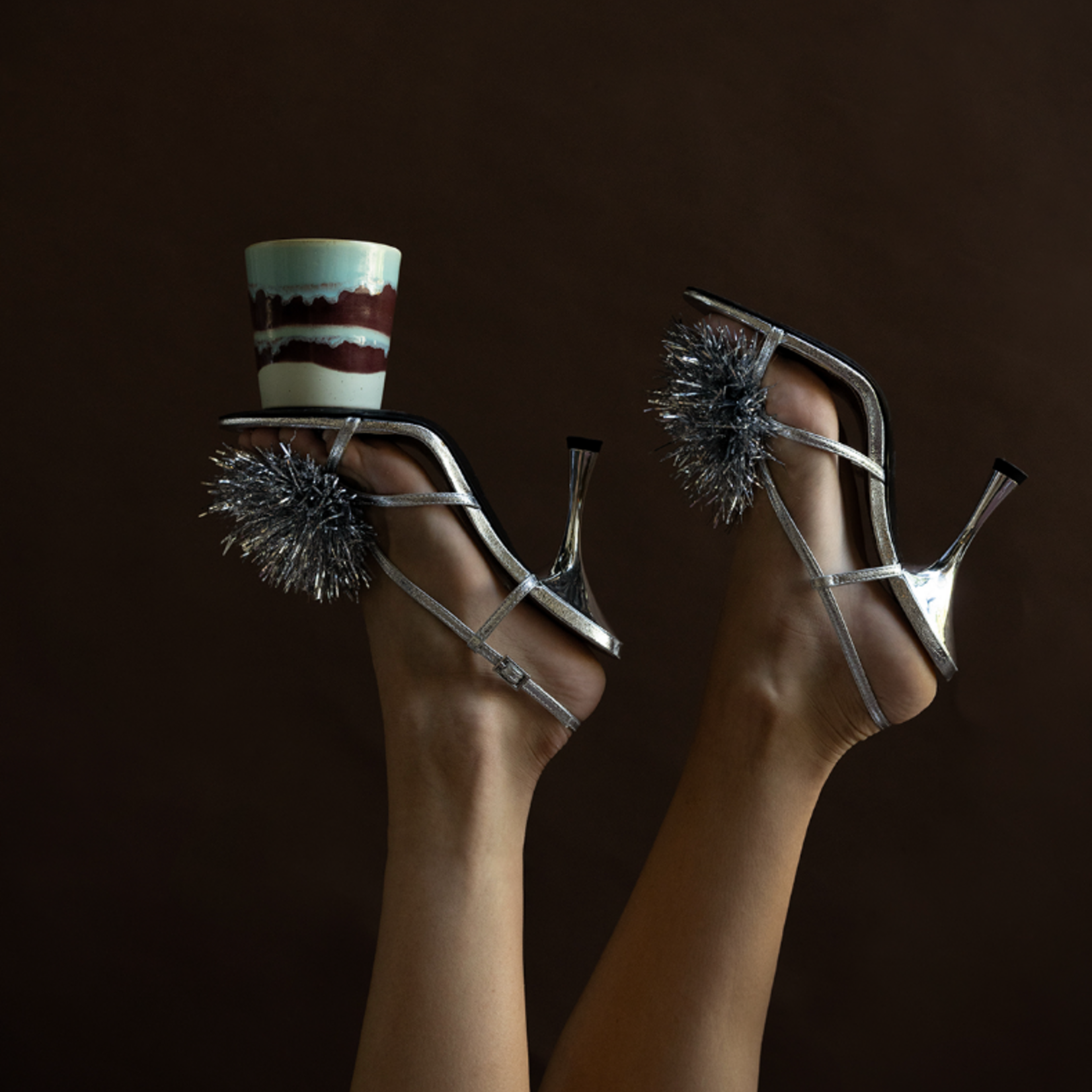 HKLIVING HKLIVING - Keramiek uit de jaren 70: kerstspecial frosted leaves ACS0015