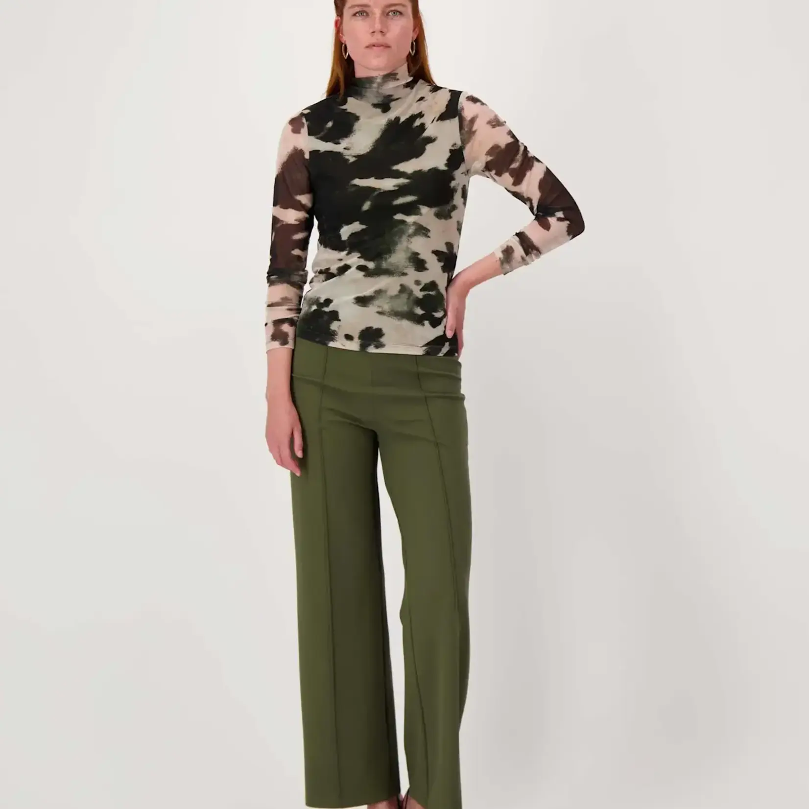 ZUSSS ZUSSS - Mesh top met vlekkenprint