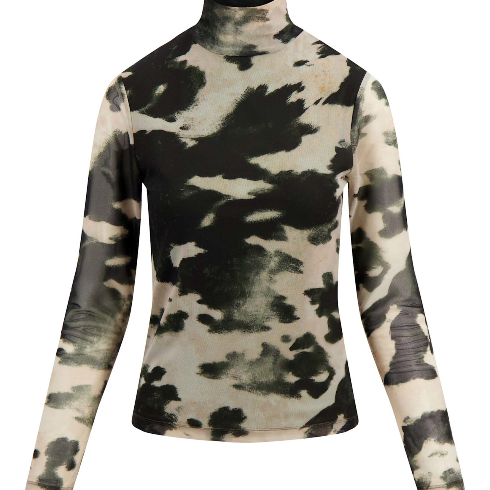 ZUSSS ZUSSS - Mesh top met vlekkenprint