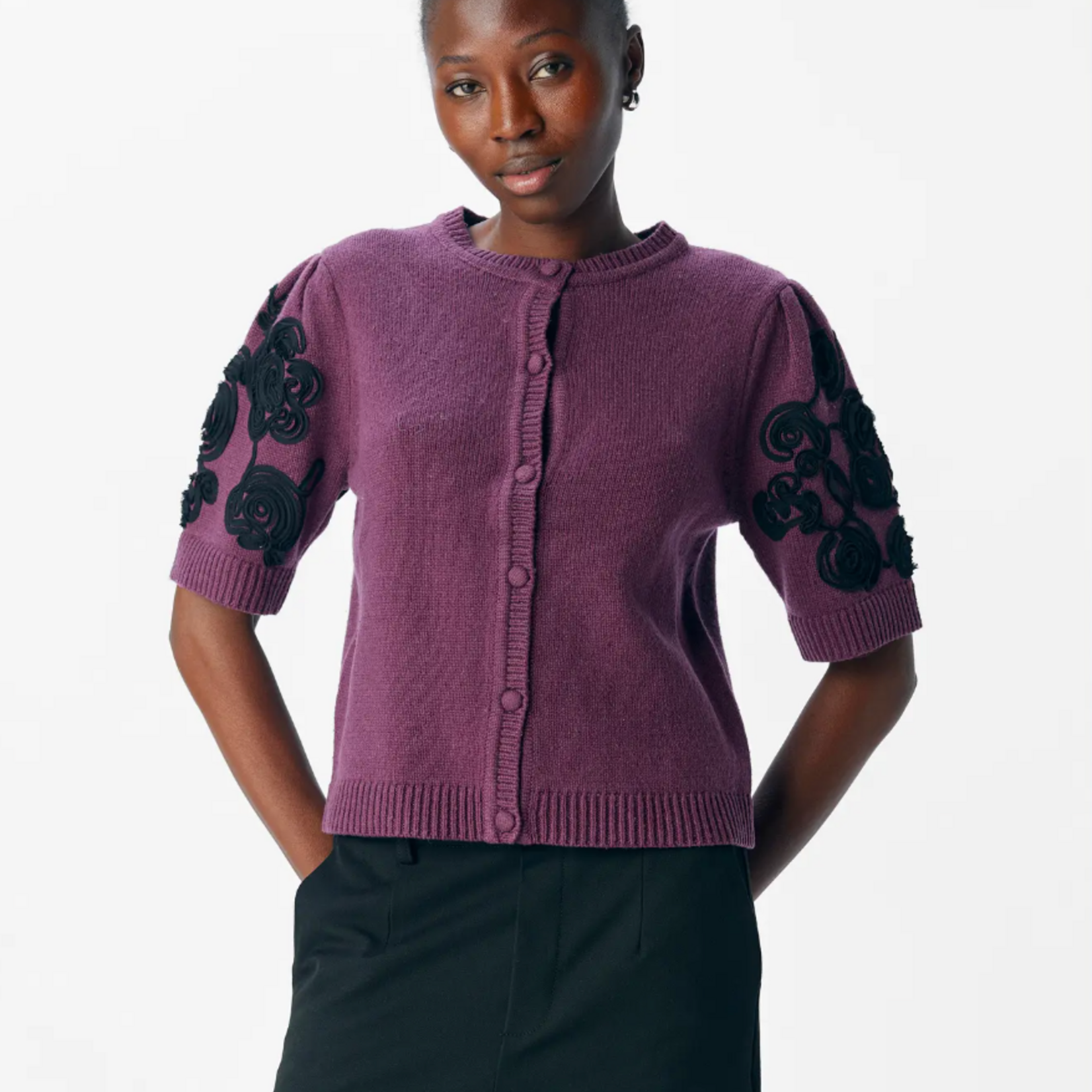 OBJECT OBJECT - Vest Jane Mauve Wine/Black