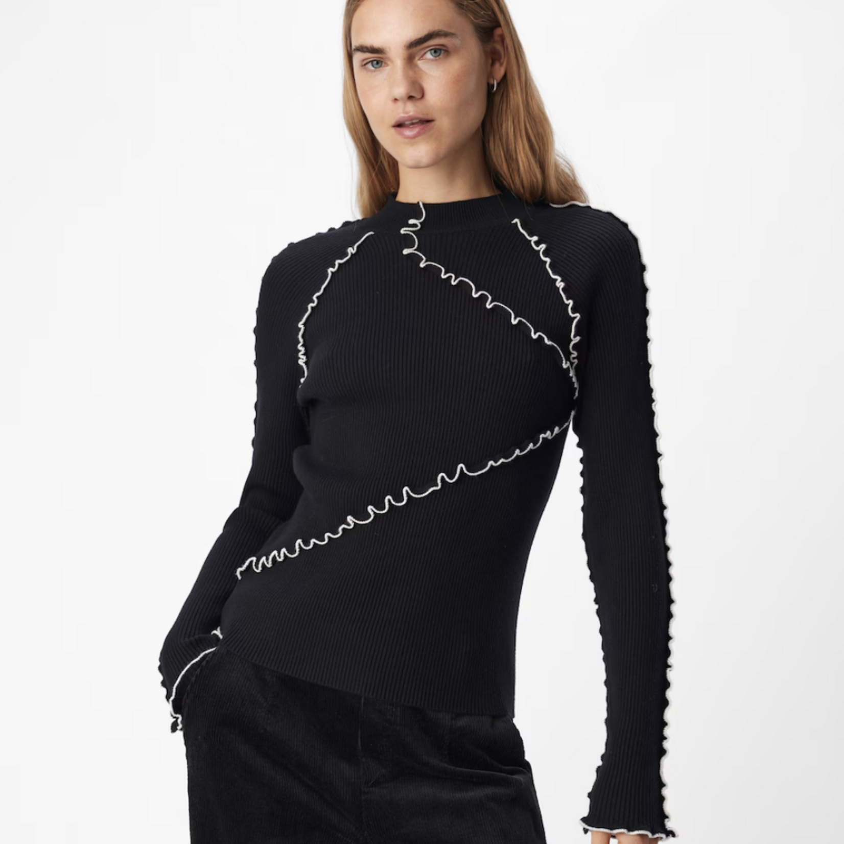OBJECT OBJECT - Pullover gebreid Janne black/cloud dancer