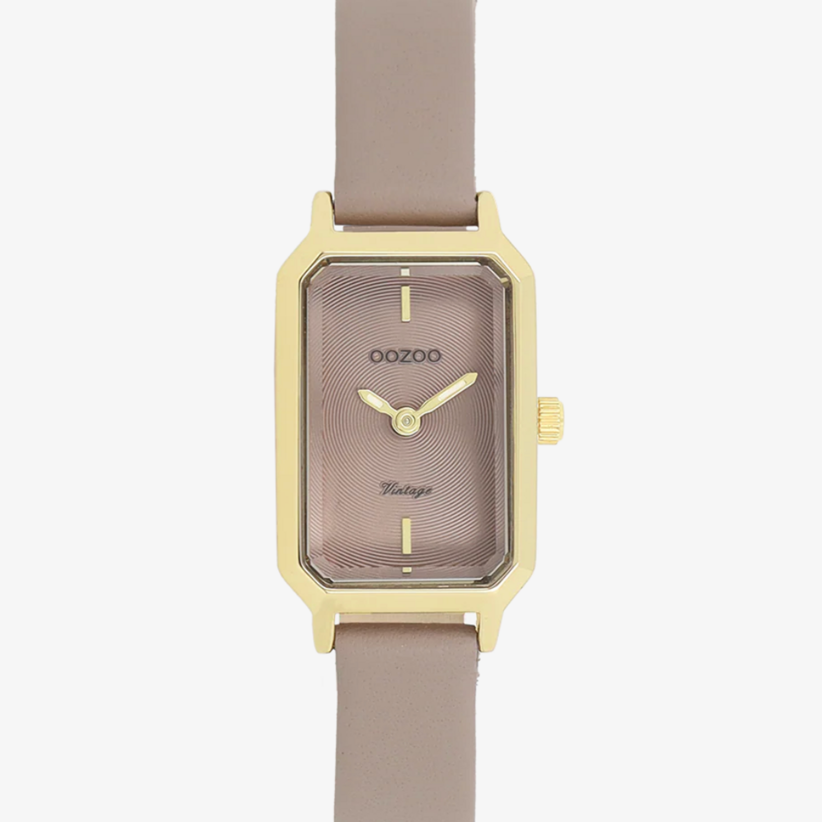 OOZOO OOZOO - Horloge goud coloured met taupe leren band  C20420