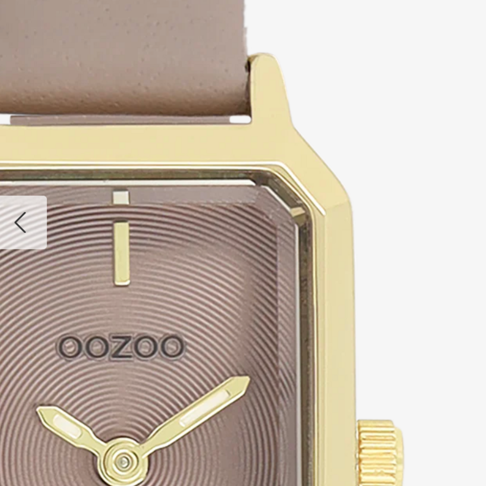 OOZOO OOZOO - Horloge goud coloured met taupe leren band  C20420