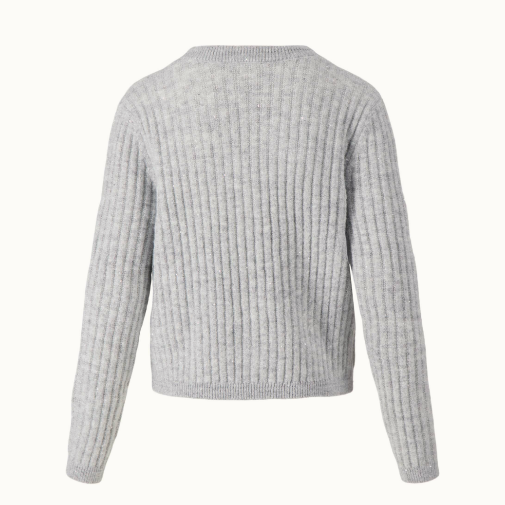 ZUSSS ZUSSS - Rib vestje met pailetten  grijs melange/zilver