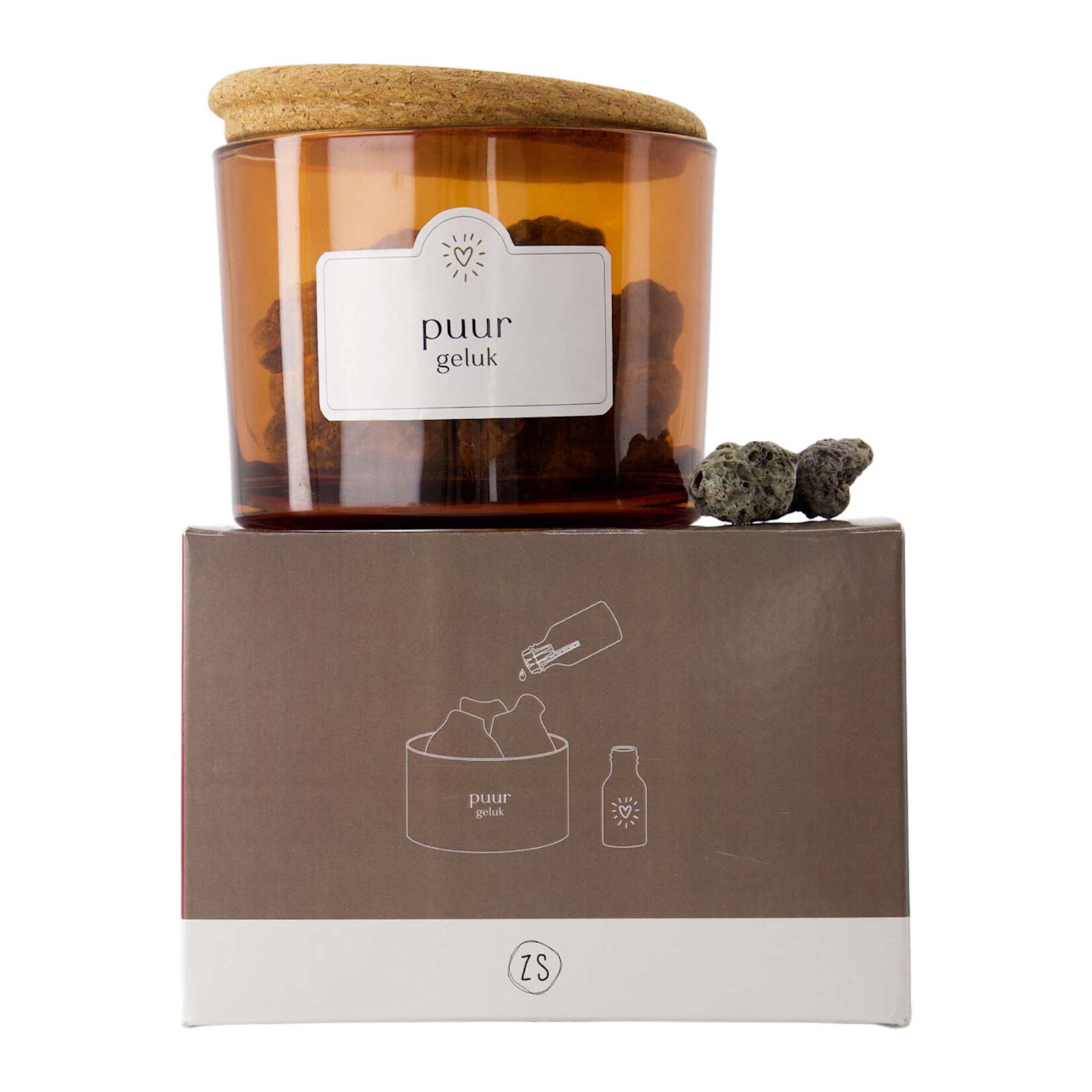 ZUSSS ZUSSS - Diffuser lava steen liever dan lief off white