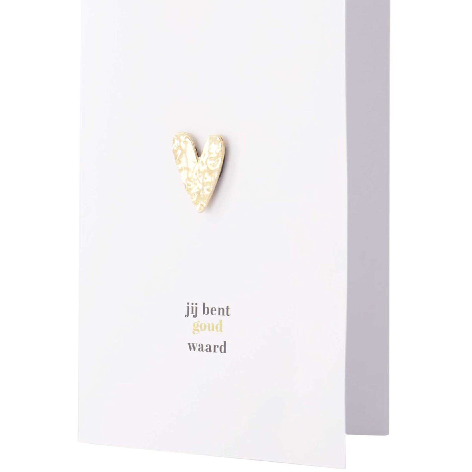 ZUSSS ZUSSS - Wenskaart magneet hartje jij bent goud waard wit/goud
