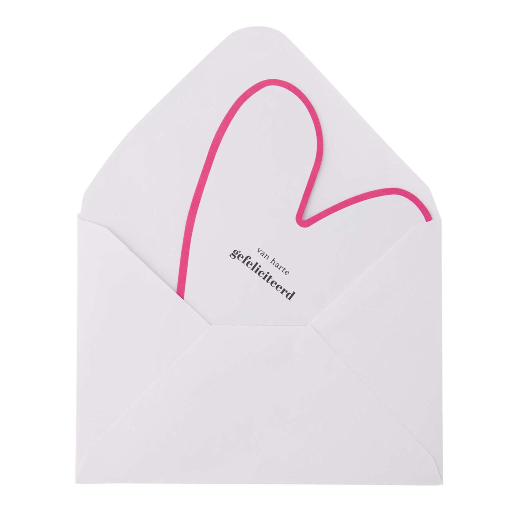 ZUSSS ZUSSS - wenskaart hartje gefeliciteerd wit/roze