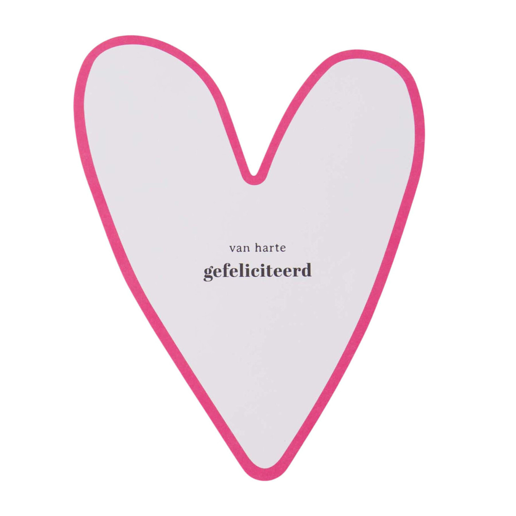 ZUSSS ZUSSS - wenskaart hartje gefeliciteerd wit/roze