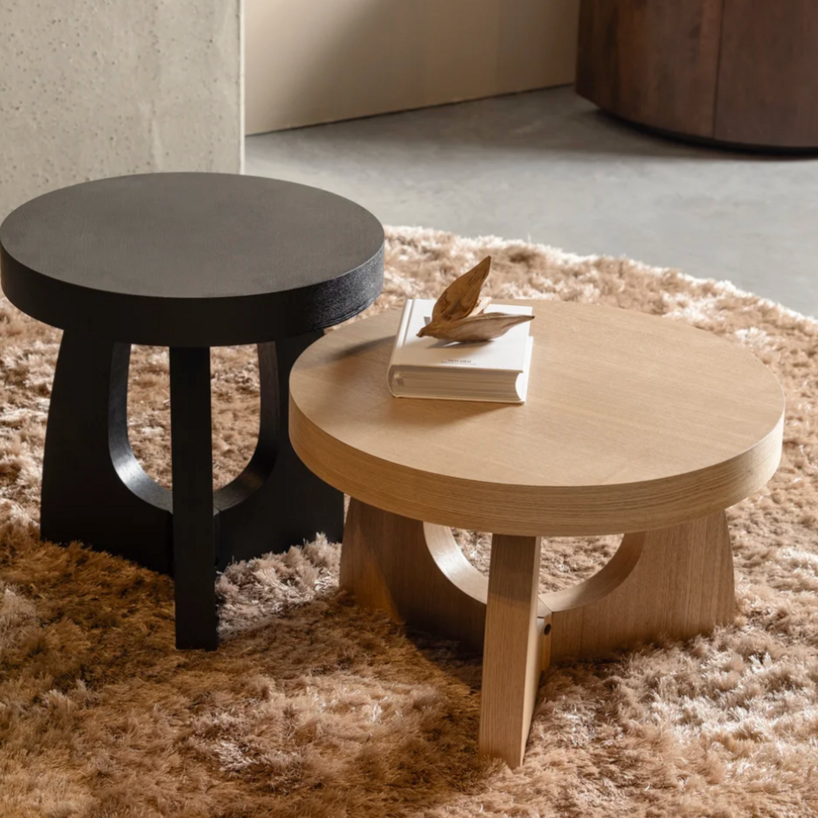 WOOOD EXCLUSIVE WOOOD - Tala bijzettafel MDF Fineer naturel 35XØ55 CM