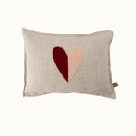 ZUSSS ZUSSS - Kussen hartje 35x25cm naturel/roze/rood