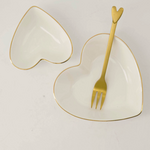 ZUSSS ZUSSS - Thee -en dip schaaltje wit met goud hartje