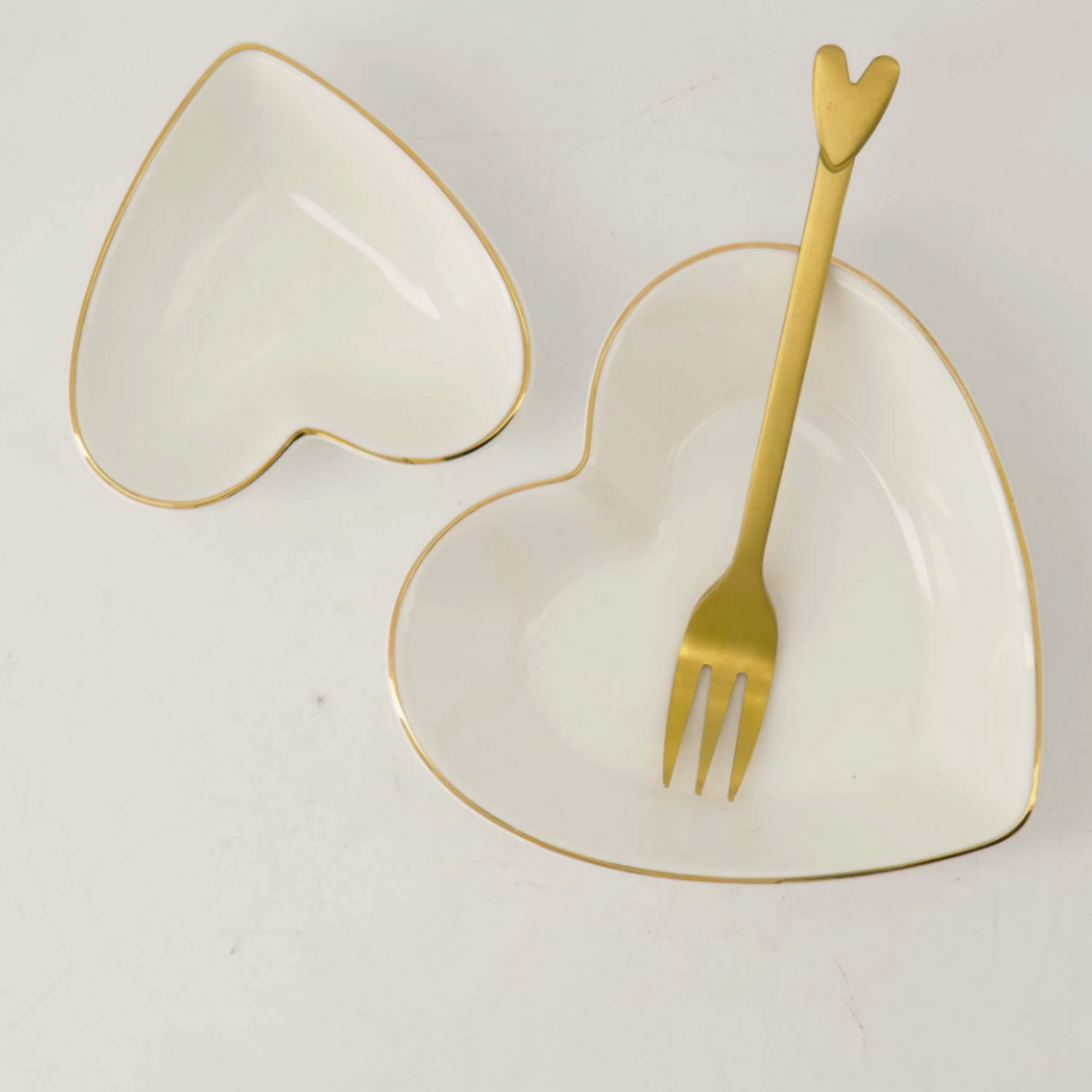 ZUSSS ZUSSS - Thee -en dip schaaltje wit met goud hartje