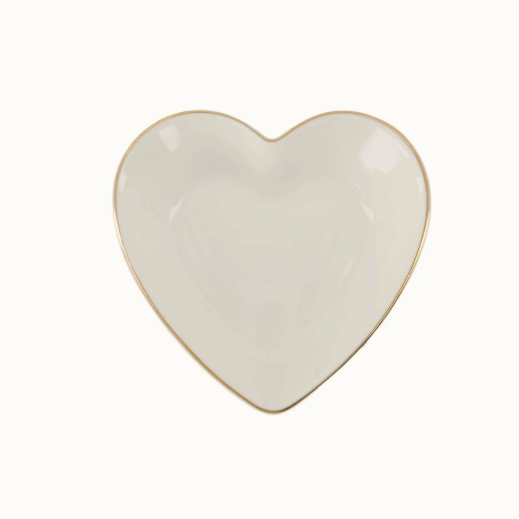 ZUSSS ZUSSS - Schaal wit hartvorm met goudkleurige rand 11,5cm