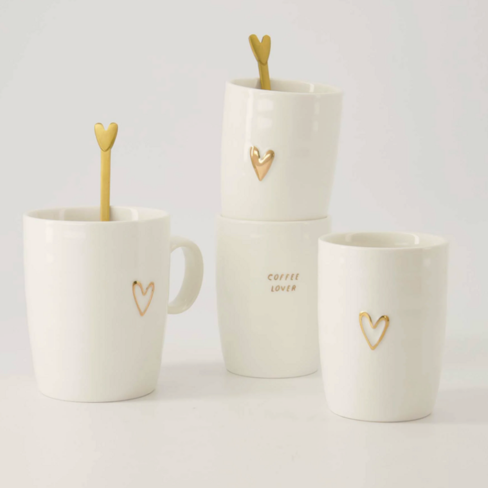 ZUSSS ZUSSS - Koffiemok open hartje wit/goud