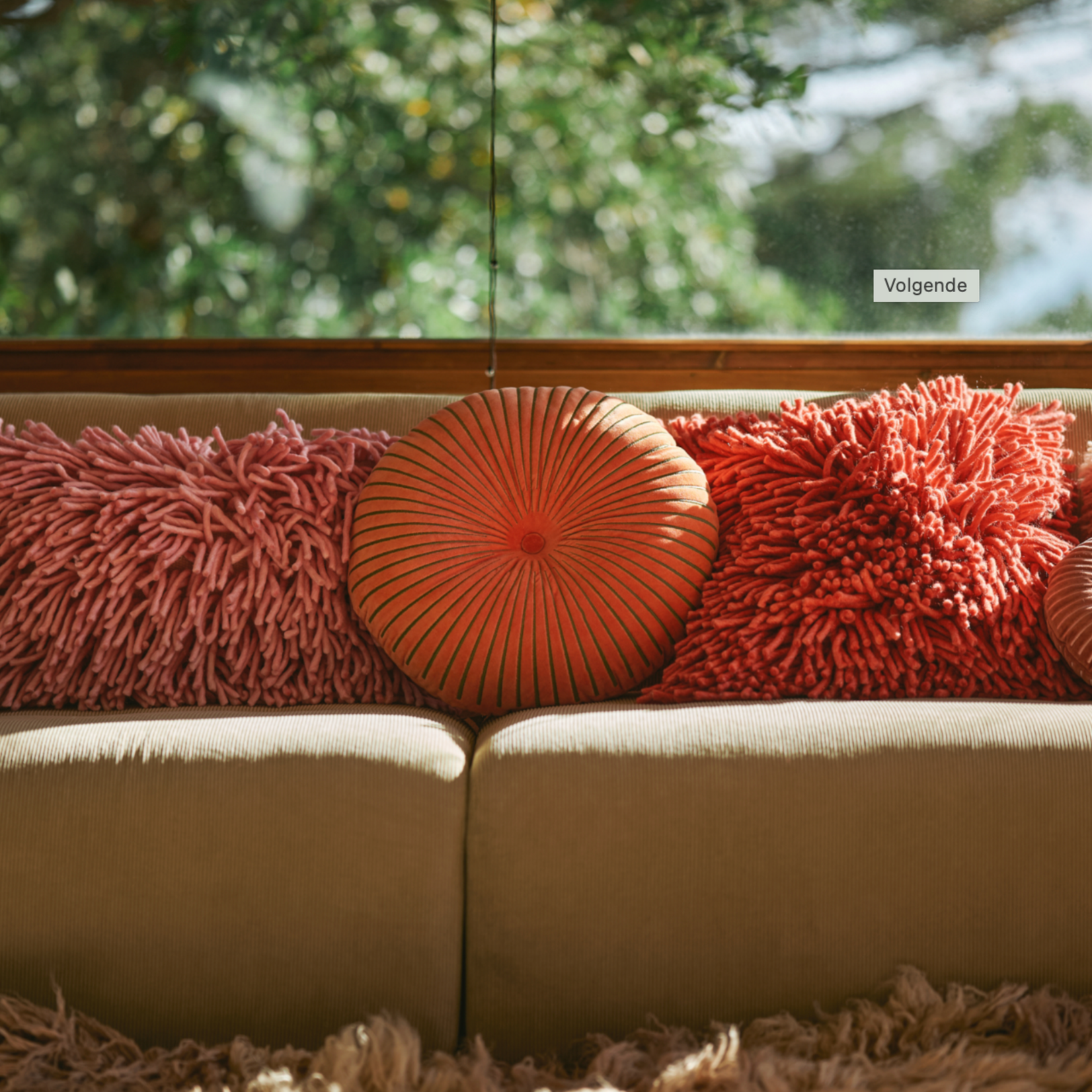 HKLIVING HKLIVING - Kussen wol kersenrood 50x50cm TCU0001