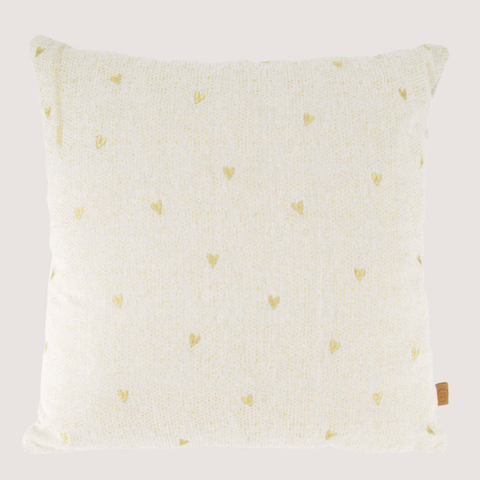 ZUSSS ZUSSS - Kussen hartjes 45x45cm zand/goud
