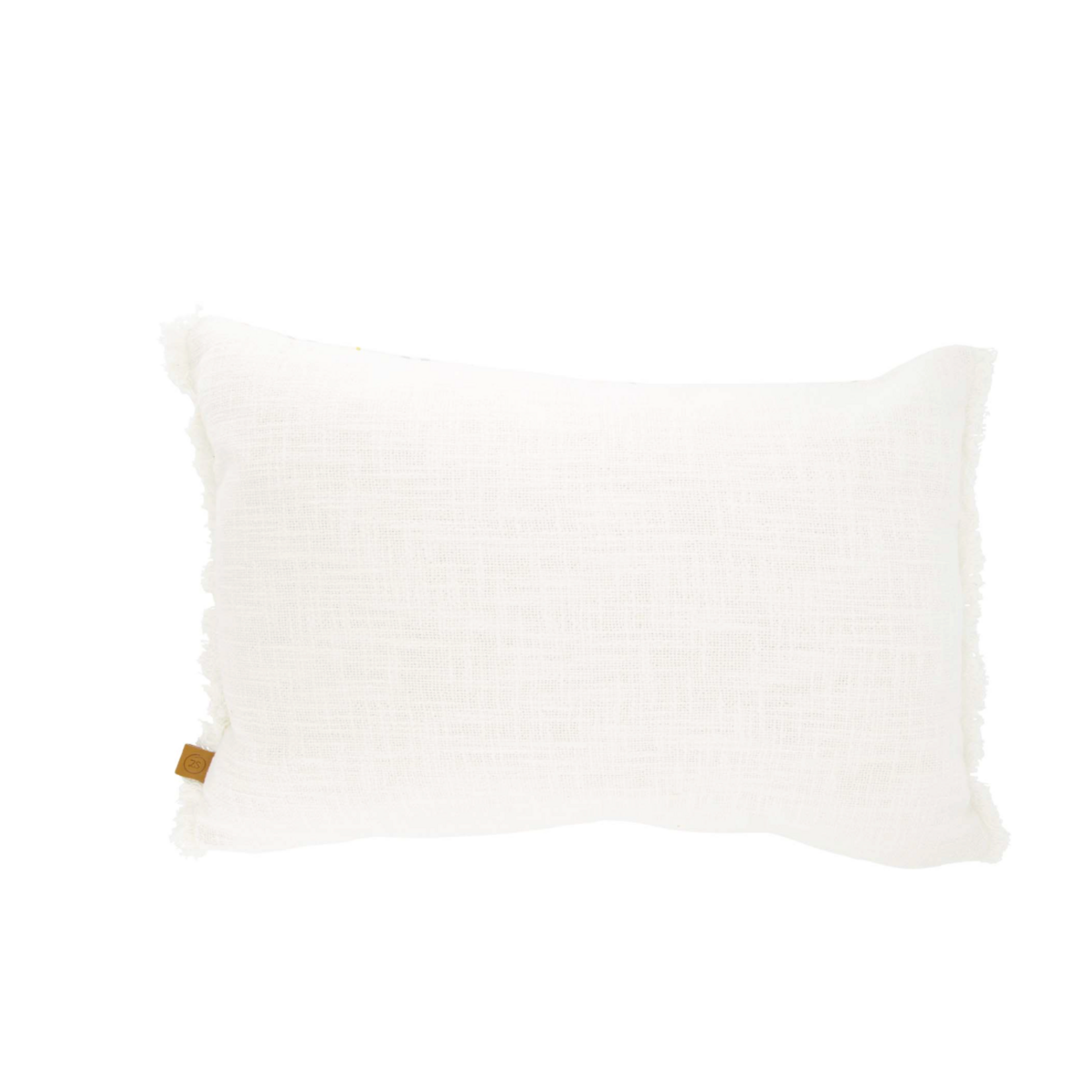 ZUSSS ZUSSS - Kussen streep wit franjes 60x40cm met l blauwe strepen