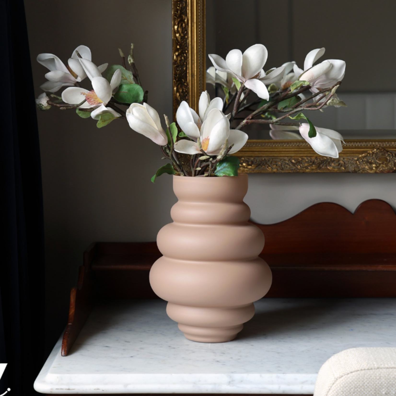 -- Vaas glas Maputo  mat zand  Ø18 x H24 cm