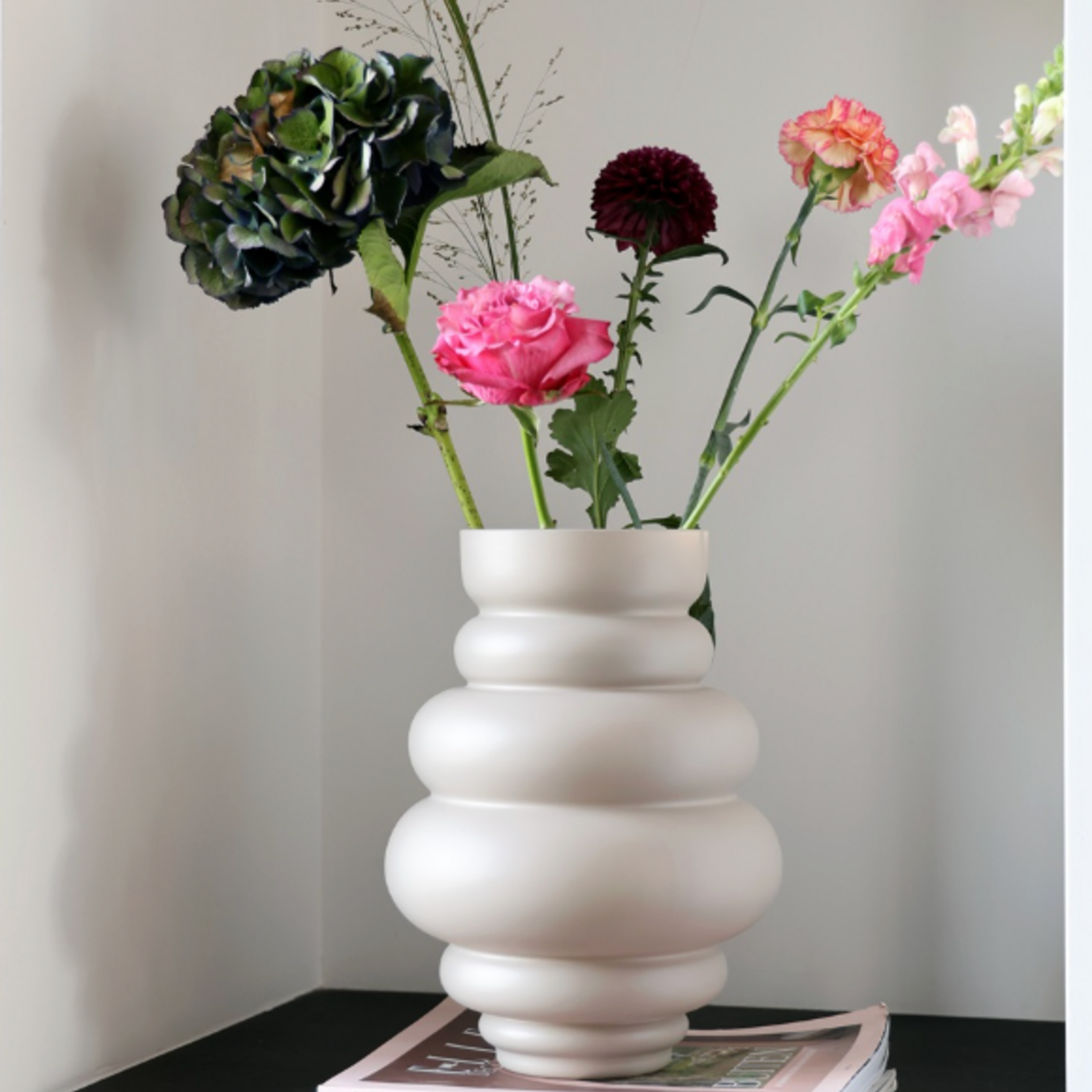 -- Vaas glas Maputo M mat ivoor Ø22 x H30 cm