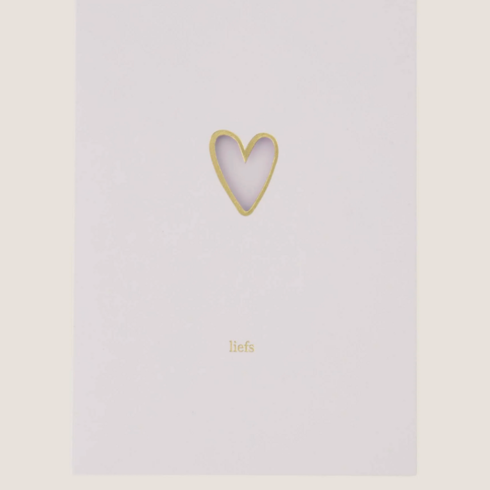 ZUSSS ZUSSS - Wenskaart hart liefs wit/oker