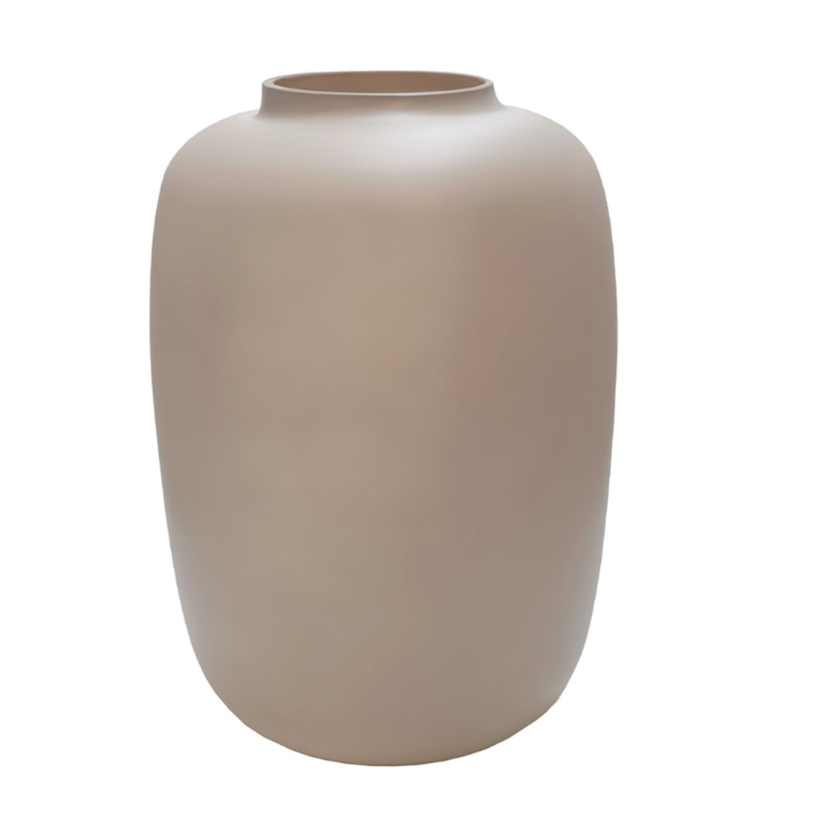 -- Vaas glas artic ivoor mat 25xh35cm