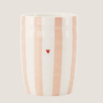 ZUSSS ZUSSS - Koffiemok streep hartjes wit/roze/rood