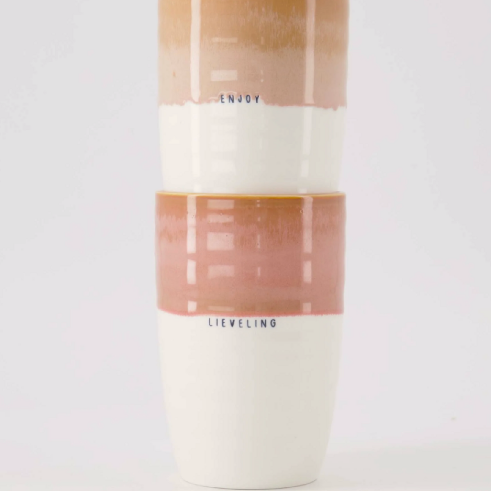 ZUSSS ZUSSS - Mok L lieveling wit/donkerroze