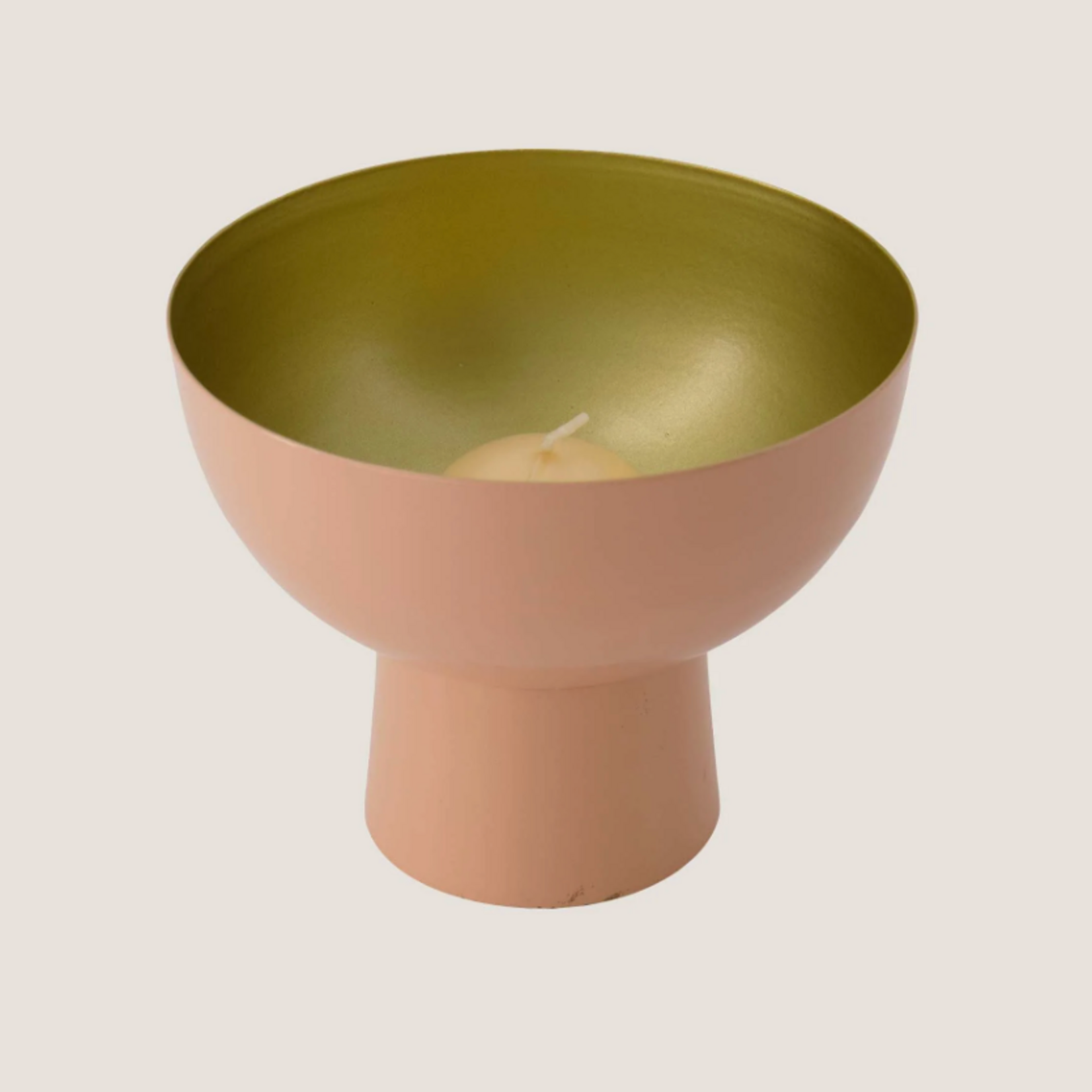 ZUSSS ZUSSS - Schaal op voet metaal roze/goud