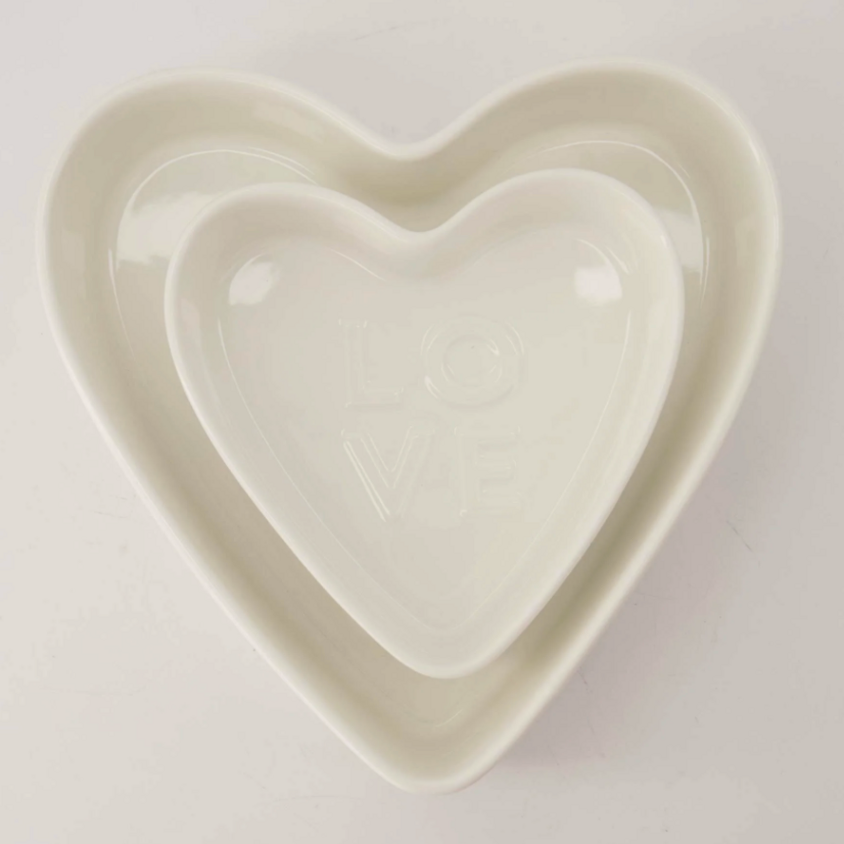 ZUSSS ZUSSS - Ovenschaal keramiek hartvorm love groot wit