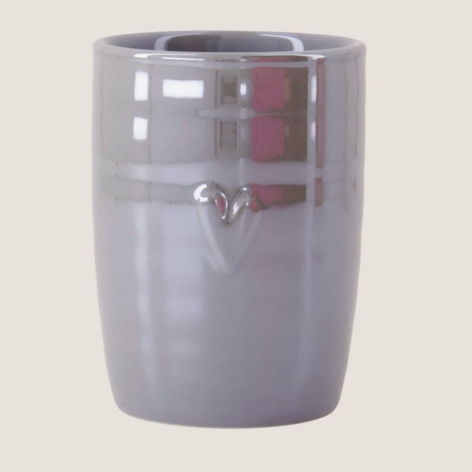 ZUSSS ZUSSS - Koffiemok parelmoer hartje grijsblauw