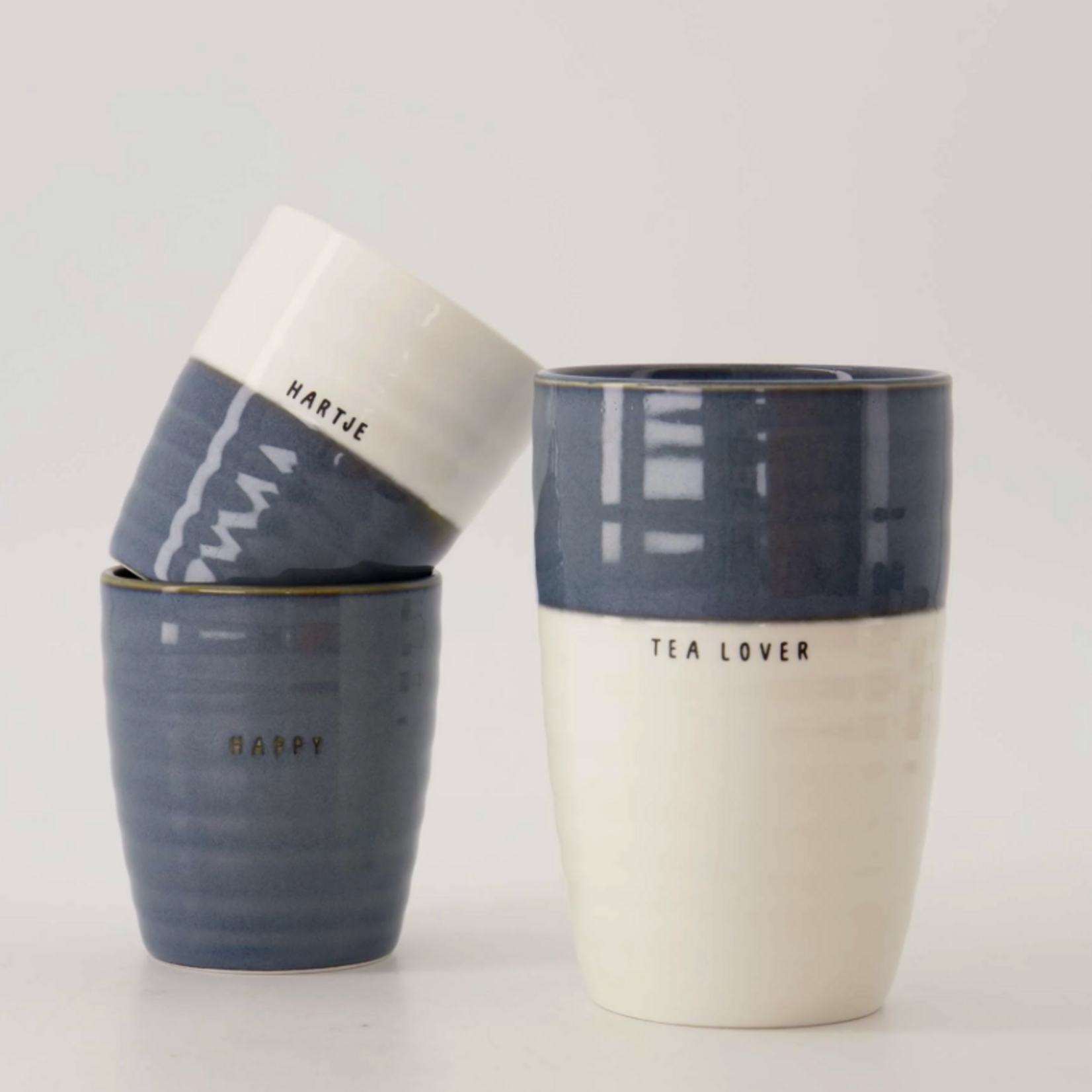 ZUSSS ZUSSS - Mok L tea lover wit/blauw