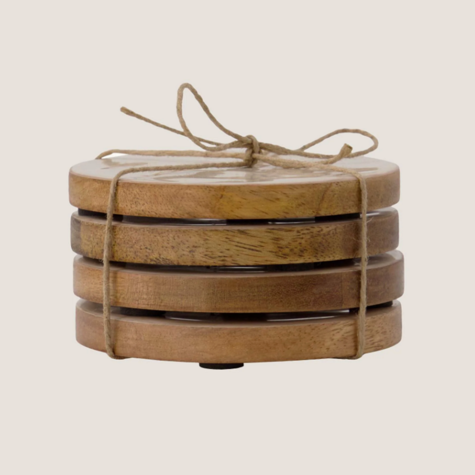 ZUSSS ZUSSS - Set van 4 onderzetters parelmoer hartje