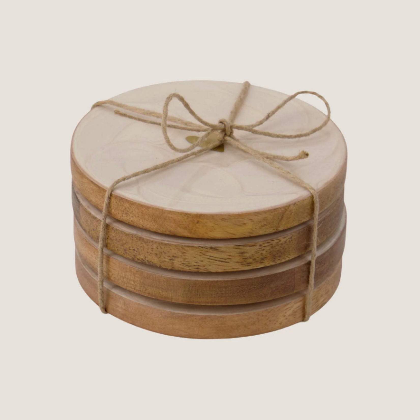 ZUSSS ZUSSS - Set van 4 onderzetters parelmoer hartje