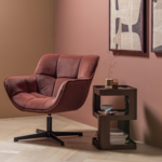 WOOOD EXCLUSIVE WOOOD - Wibo draaifauteuil mat fluweel bruin rood