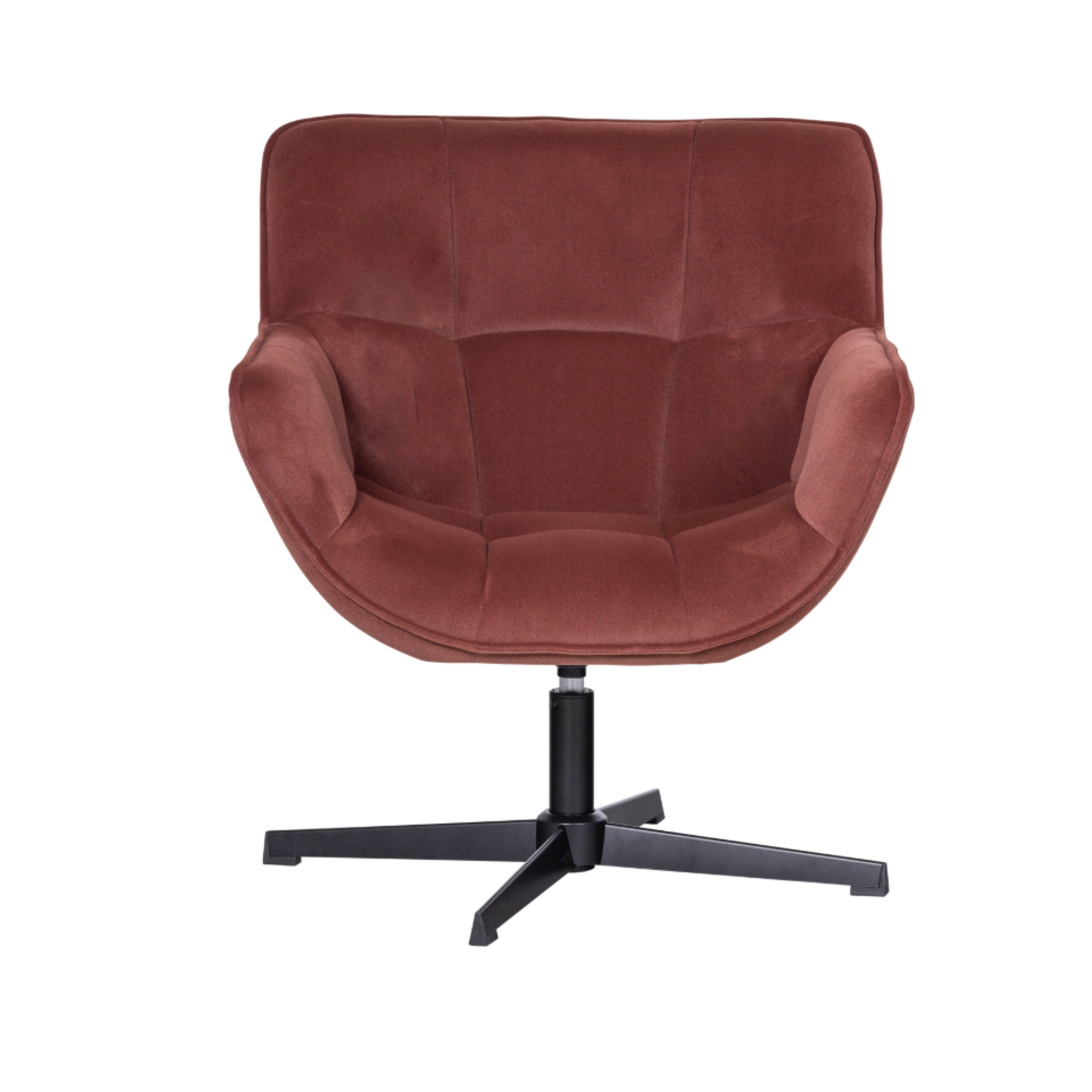 WOOOD EXCLUSIVE WOOOD - Wibo draaifauteuil mat fluweel bruin rood