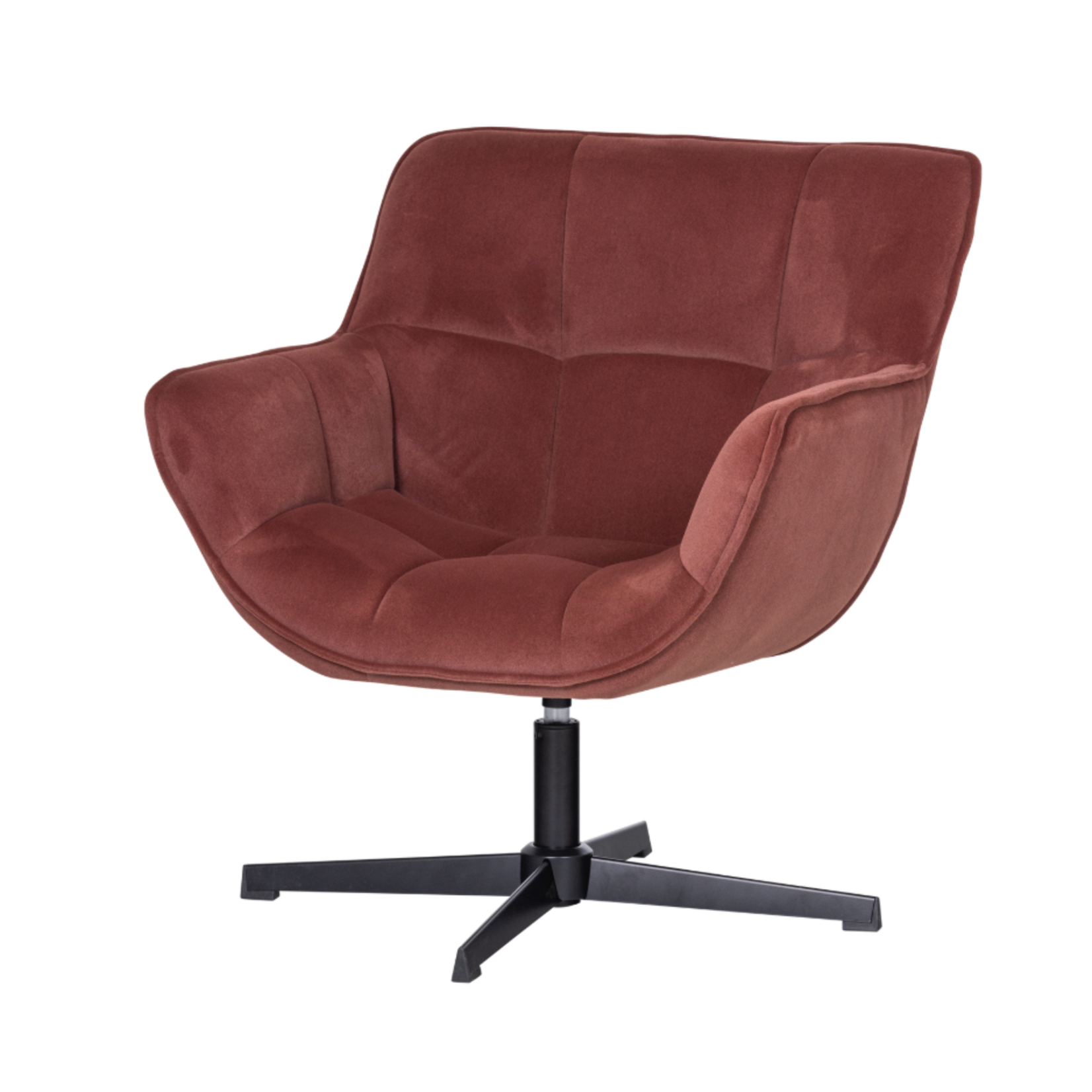 WOOOD EXCLUSIVE WOOOD - Wibo draaifauteuil mat fluweel bruin rood