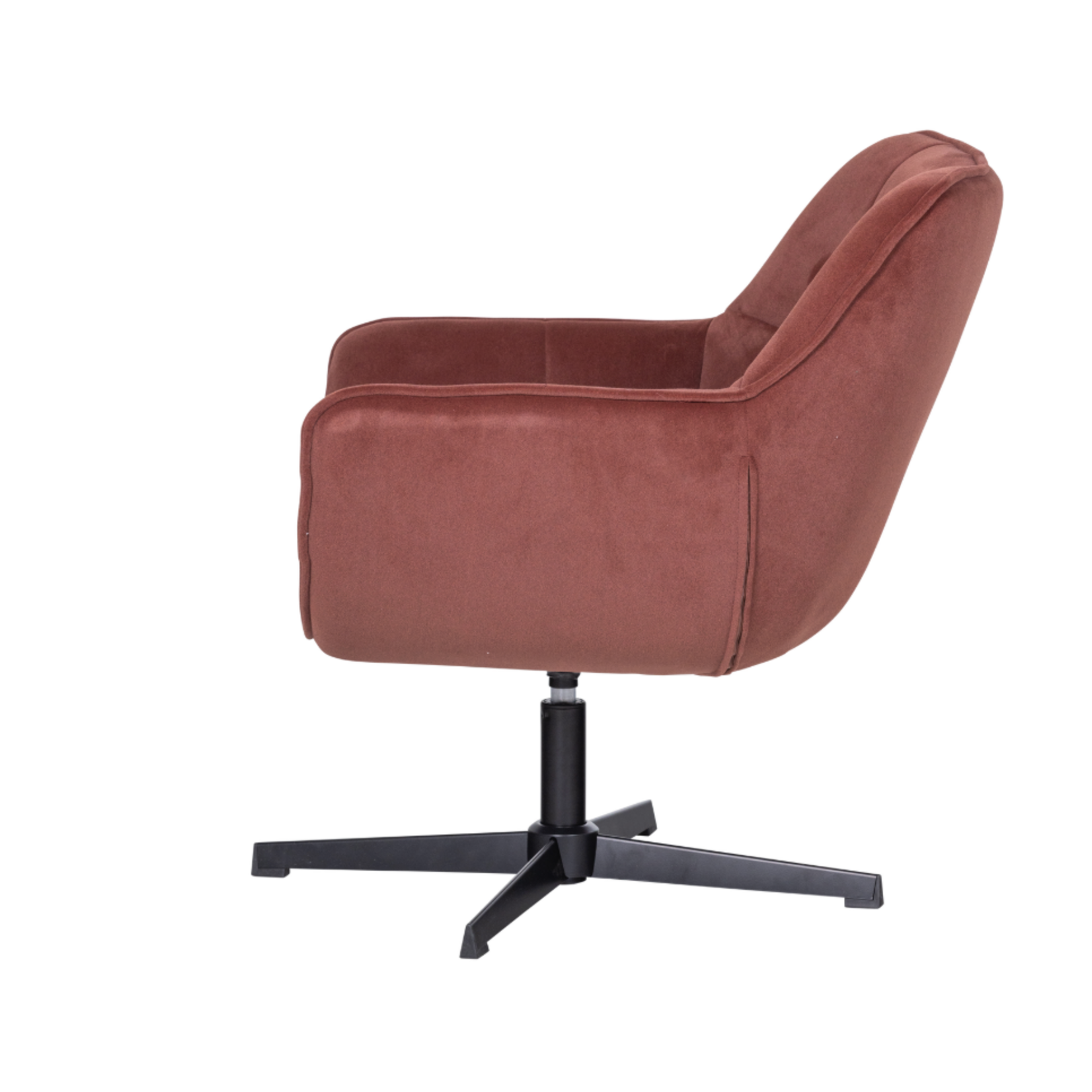 WOOOD EXCLUSIVE WOOOD - Wibo draaifauteuil mat fluweel bruin rood