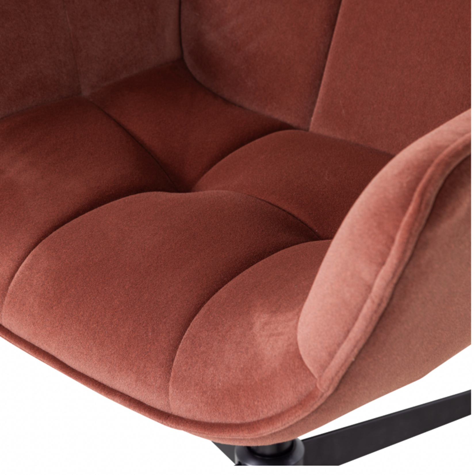WOOOD EXCLUSIVE WOOOD - Wibo draaifauteuil mat fluweel bruin rood