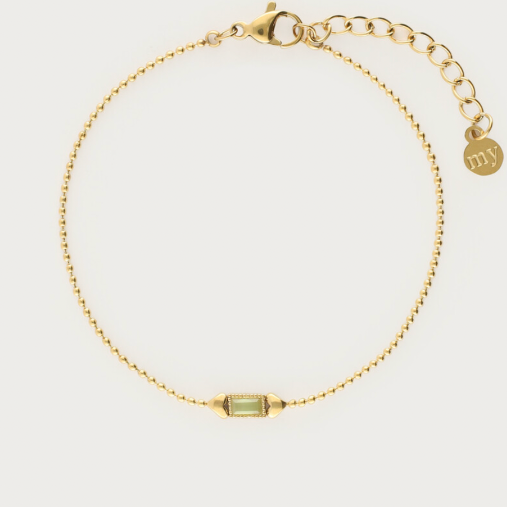 MY JEWELLERY MY JEWELLERY - Armband goud met mint groene steen